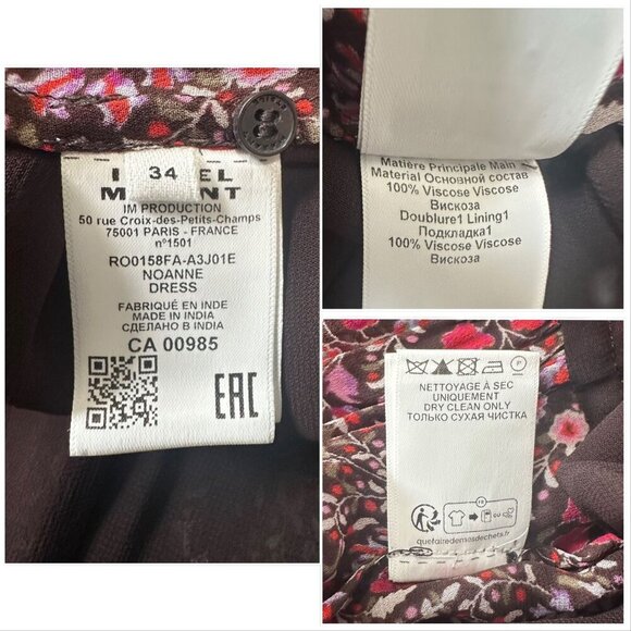 Isabel Marant Étoile Noanne Floral Mini Dress Brown FR 34 NWT - Picture 5 of 16
